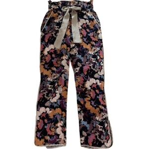 Wanderlux Floral Jogger Pants Small Boho Tie Waist Lightweight Lounge Pants